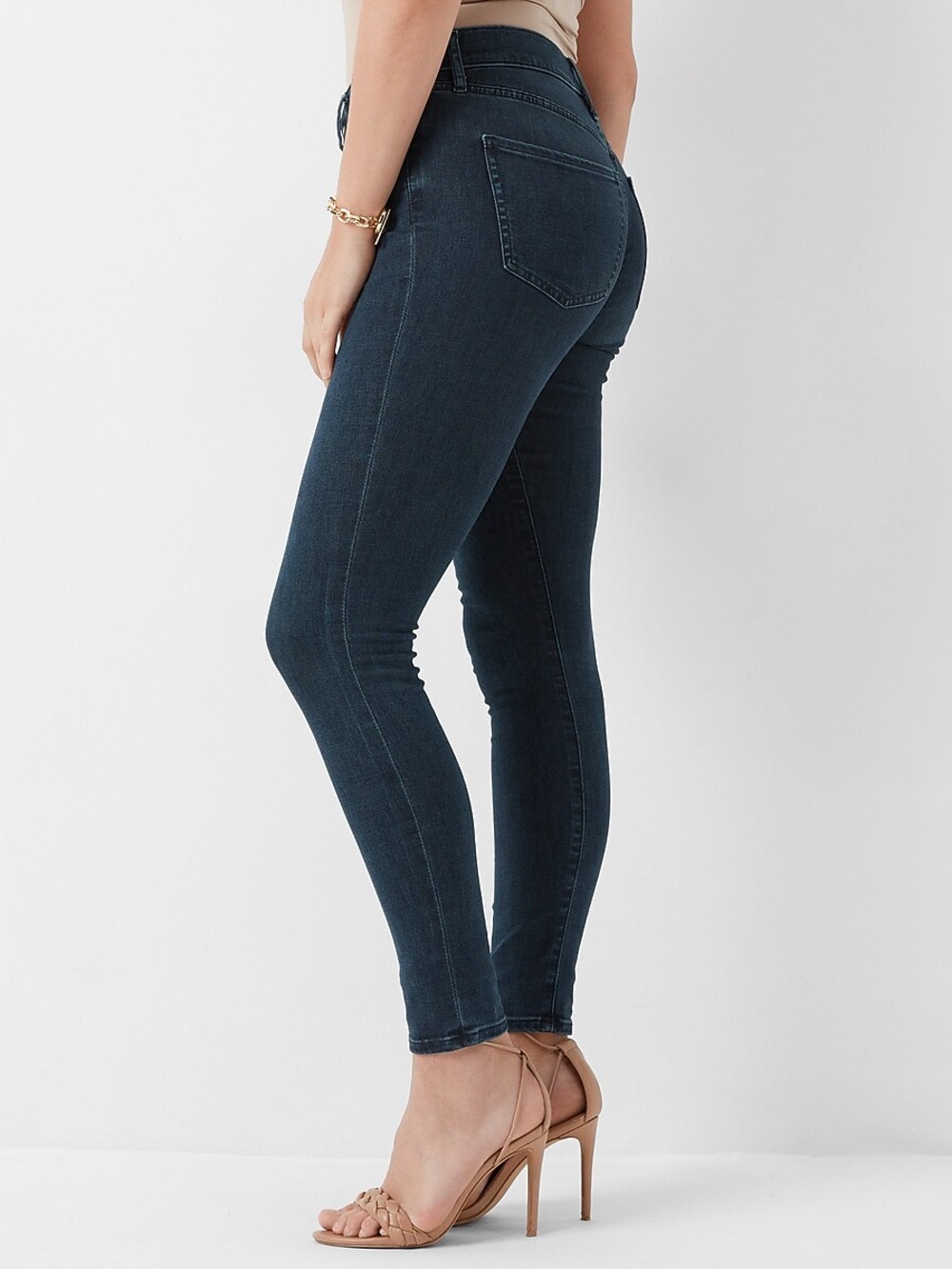 Express Mid Rise Dark Wash Supersoft Skinny Jeans